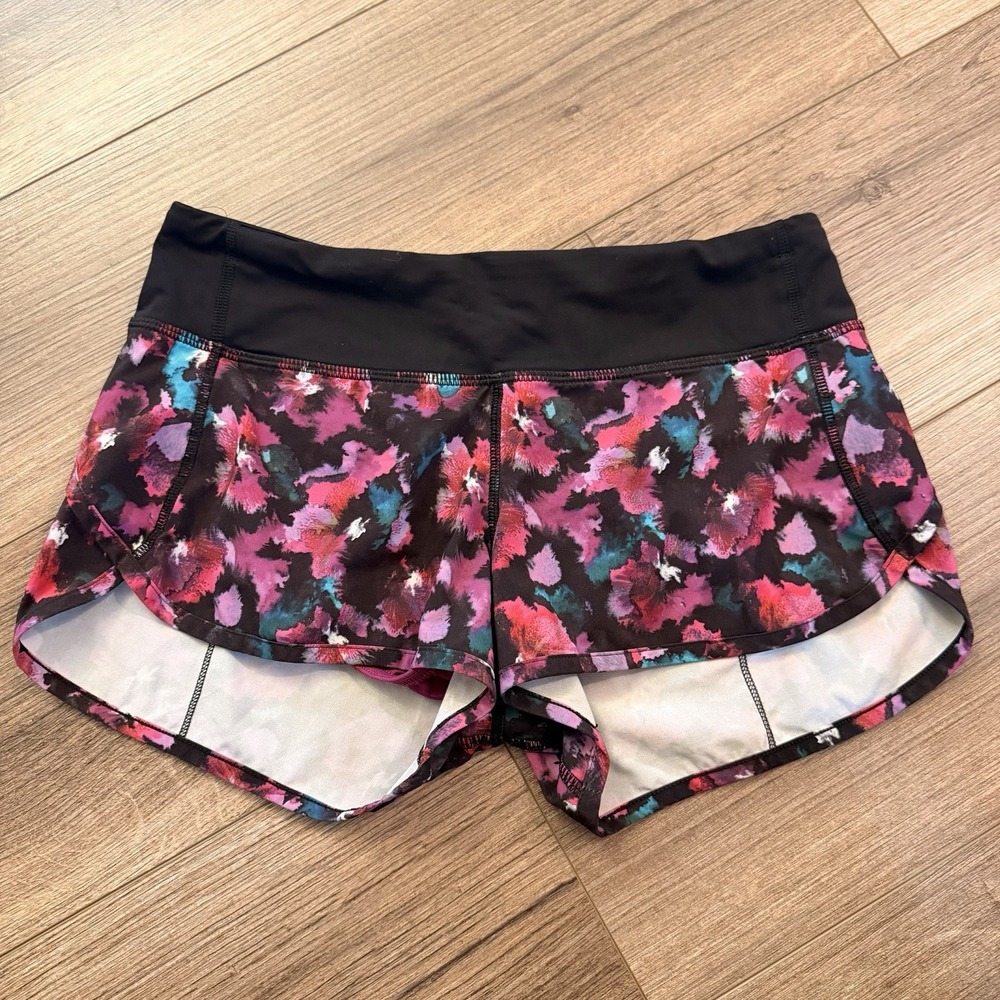 Lululemon Speed Up Low Rise Shorts 3" - Sz 4 Lined Zip Pocket Multicolor